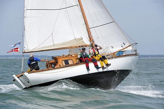 Winning SCOD Adelie on day 2 at Charles Stanley Direct Cowes Classics Week photo copyright Rick Tomlinson / www.rick-tomlinson.com taken at Royal London Yacht Club and featuring the Classic Yachts class