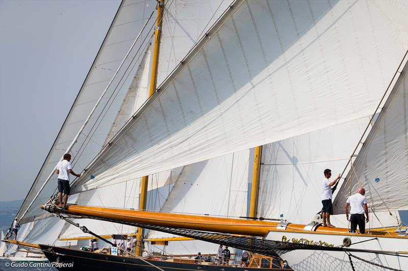 Big Boat start at the 39th Régates Royales de Cannes – Trophée Panerai photo copyright Guido Cantini / Panerai taken at Yacht Club de Cannes and featuring the Classic Yachts class