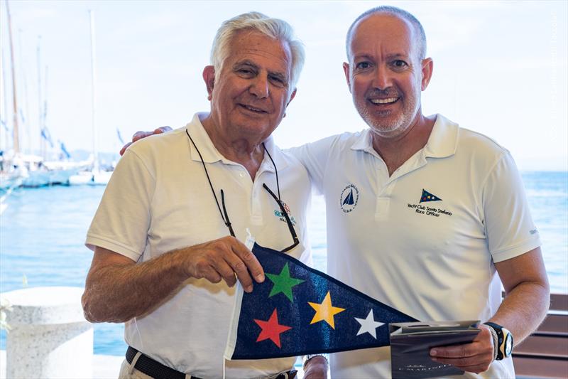 Club de Mar Commodore Manuel Nadal de and YCSS's Marco Poma at the Argentario Sailing Week and Panerai Classic Yacht Challenge photo copyright Fabio Taccola taken at Yacht Club Santo Stefano and featuring the Classic Yachts class