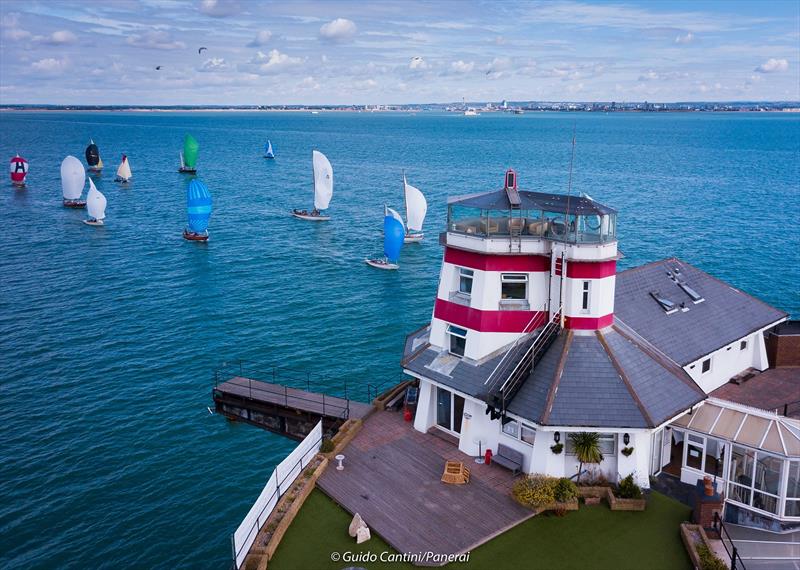 No Man's Land Fort with the fleet in the background on day 3 at Panerai British Classic Week - photo © Guido Cantini / Panerai