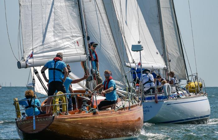 Classic Cruiers Sunmaid and Kiswala at Cowes Classic Week photo copyright Tim Jeffreys Photography taken at Royal London Yacht Club and featuring the Classic Yachts class