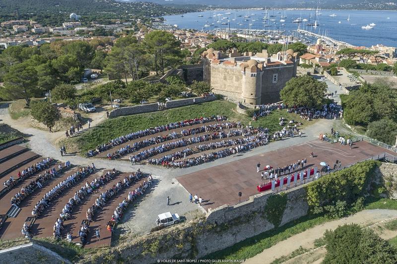 Les Voiles de Saint-Tropez 2019 prize giving photo copyright Gilles Martin-Raget taken at Société Nautique de Saint-Tropez and featuring the Classic Yachts class