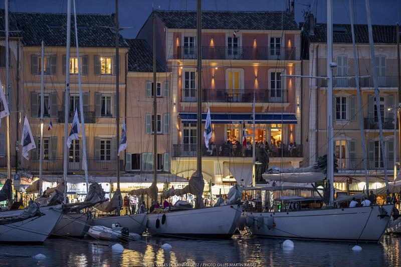 The fleet on the dock at Voiles de Saint-Tropez photo copyright Gilles Martin-Raget taken at Société Nautique de Saint-Tropez and featuring the Classic Yachts class