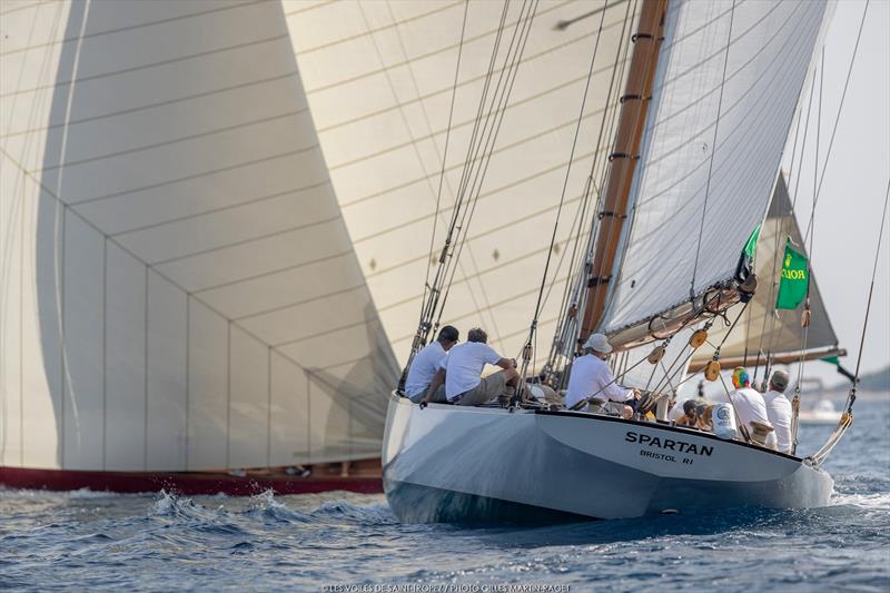 Les Voiles de Saint-Tropez day 2 photo copyright Gilles Martin-Raget taken at Société Nautique de Saint-Tropez and featuring the Classic Yachts class