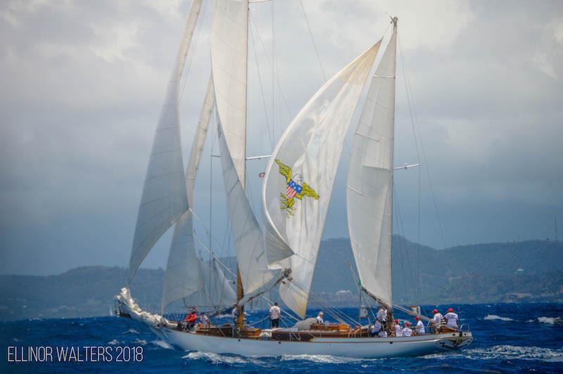 86' Herreshoff staysail ketch Ticonderoga of Greenwich built in 1936 - Antigua Classic Yacht Regatta 2018 photo copyright Ellinor Walters taken at Antigua Yacht Club and featuring the Classic Yachts class