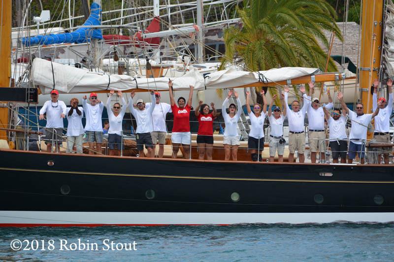 The Parade of Sail through English Harbour - Antigua Classic Yacht Regatta 2018 - photo © Robin Stout