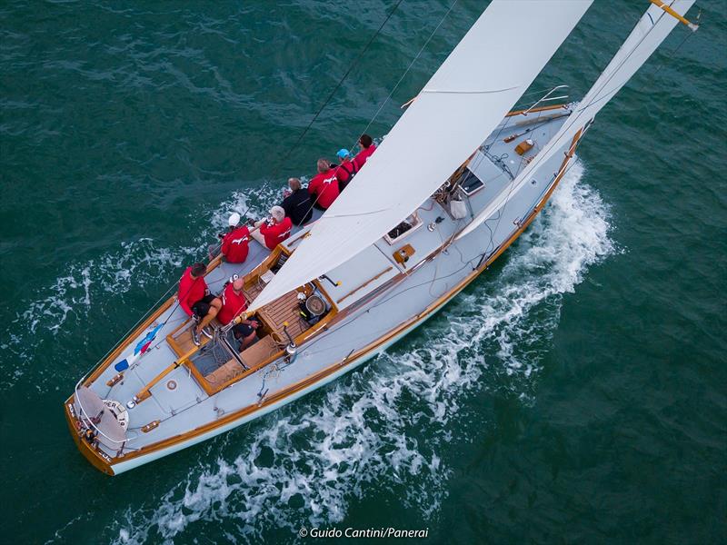 Whooper on day 5 at Panerai British Classic Week photo copyright Guido Cantini / www.SeaSee.com taken at British Classic Yacht Club and featuring the Classic Yachts class