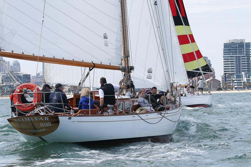 Scimitar skippered by did well with a second in Race 4 photo copyright Alex McKinnon Photography taken at Royal Yacht Club of Victoria and featuring the Classic Yachts class