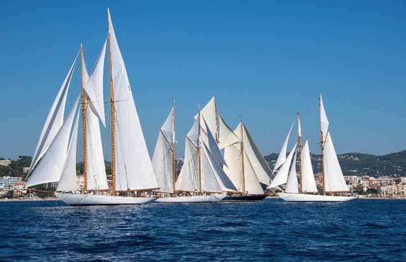 Schooners line up at the Regate Royales in 2018 photo copyright Francesco e Roberta Rastrelli / Blue Passion 2018 taken at Yacht Club Capri and featuring the Classic Yachts class