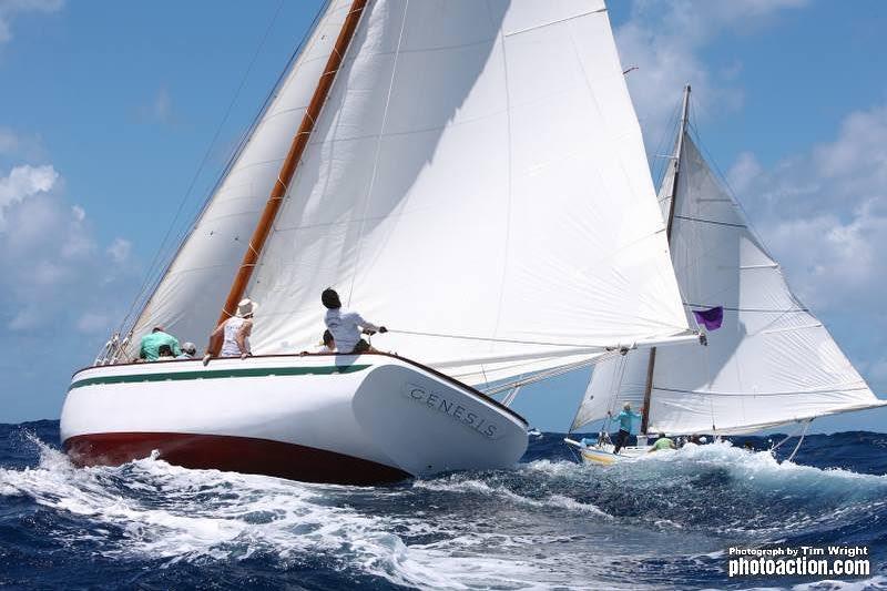 Genesis and Sweetheart go into the last race dead-level on points - Antigua Classics Yacht Regatta - photo © Tim Wright / www.photoaction.com
