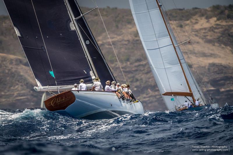 In the Spirit of Tradition Class, the Spirit 64.5' Chloe Giselle won their second race - Antigua Classics Yacht Regatta photo copyright Tobias Stoerkle taken at Antigua Yacht Club and featuring the Classic Yachts class