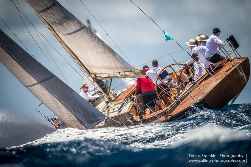 Spirit of Tradition 49' Blackfish was bestowed with the Best Dressed prize  - Antigua Classic Yacht Regatta 2019 photo copyright Tobias Stoerkle taken at Antigua Yacht Club and featuring the Classic Yachts class