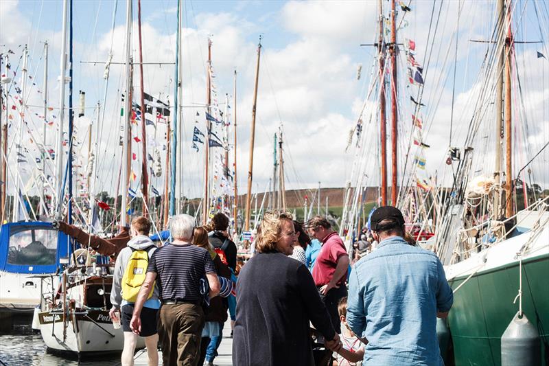 Public on the Pontoon - English Braids Falmouth Classics 2019 photo copyright Lucy Parfett taken at Port of Falmouth Sailing Association and featuring the Classic Yachts class