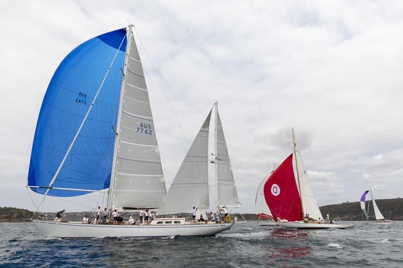 Kailoa II and Defiance resplendent in red photo copyright Andrea Francolini taken at Cruising Yacht Club of Australia and featuring the Classic Yachts class