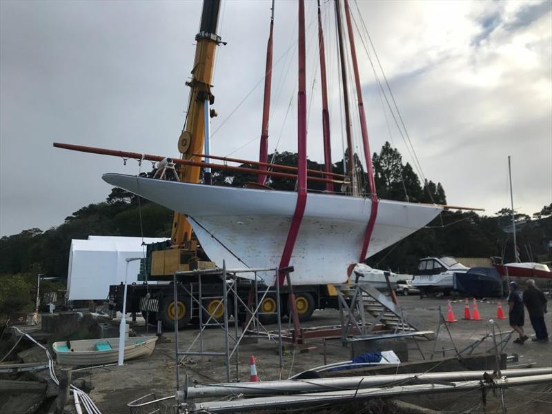 Ida ready for her waterline tes at the Stephens yard, Stillwater photo copyright Classic Yacht Charitable Trust taken at Royal New Zealand Yacht Squadron and featuring the Classic Yachts class