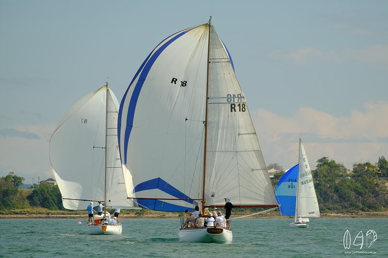 The leaders - Vintage Yacht Regatta photo copyright Mitch Pearson / Surf Sail Kite taken at Queensland Cruising Yacht Club and featuring the Classic Yachts class