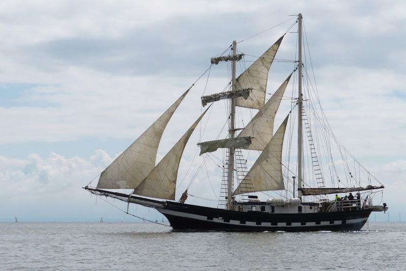 “La Malouine” looking glorious under sail coming into the Urr estuary - photo © John Sproat