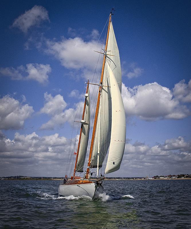 Ross Wey's beautifully restored 47ft Alfred Mylne yawl 'Gudgeon' - Mersea Week 2021 photo copyright Chrissie Westgate taken at West Mersea Yacht Club and featuring the Classic Yachts class
