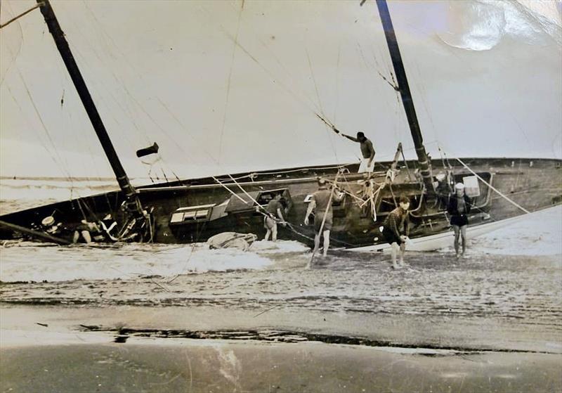 Sad time for Recluta in her original state photo copyright Ezcurra family taken at  and featuring the Classic Yachts class