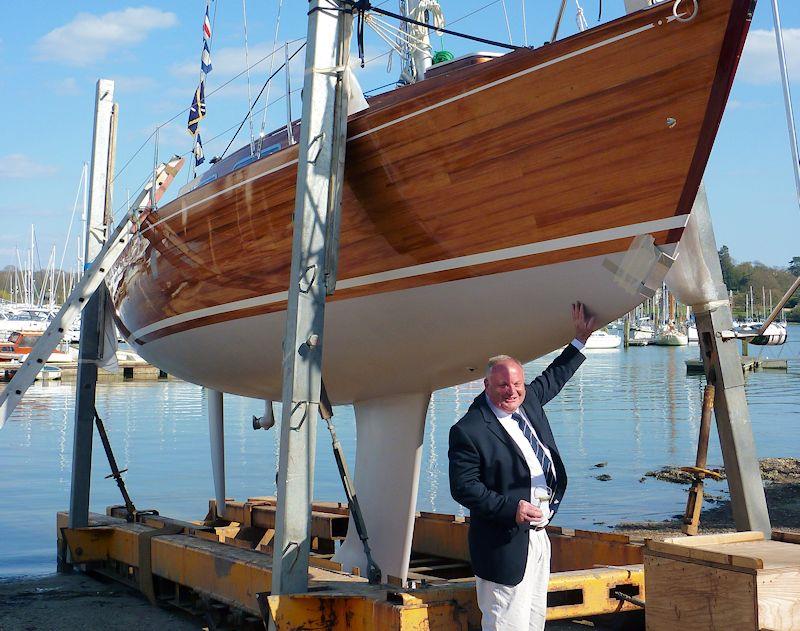 My Dream, seen here with builder Graham Edwards photo copyright Edwards Family Archive taken at  and featuring the Classic Yachts class