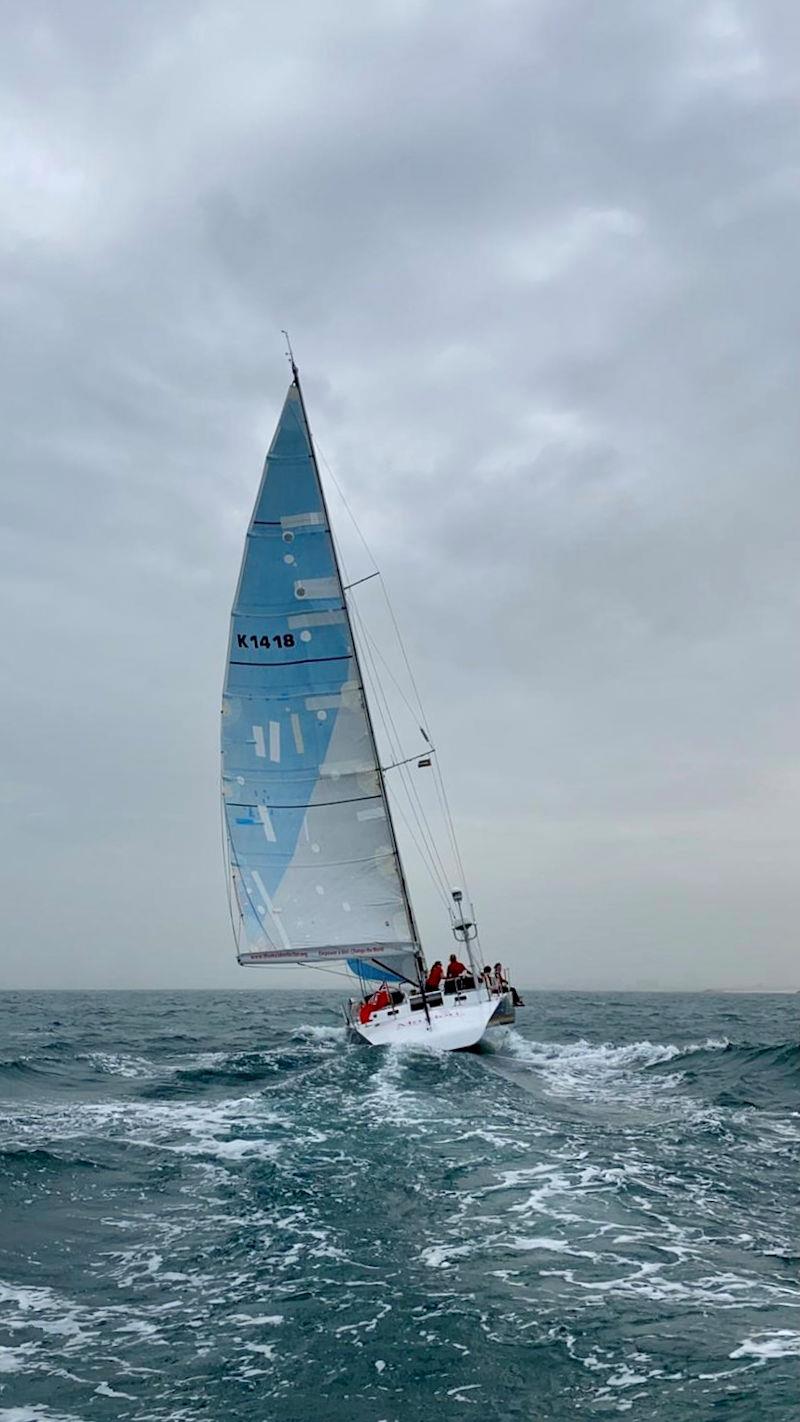 Maiden departs Dubai on the 2021-2024 World Tour photo copyright Mack Edwards / The Maiden Factor taken at Dubai Offshore Sailing Club and featuring the Classic Yachts class