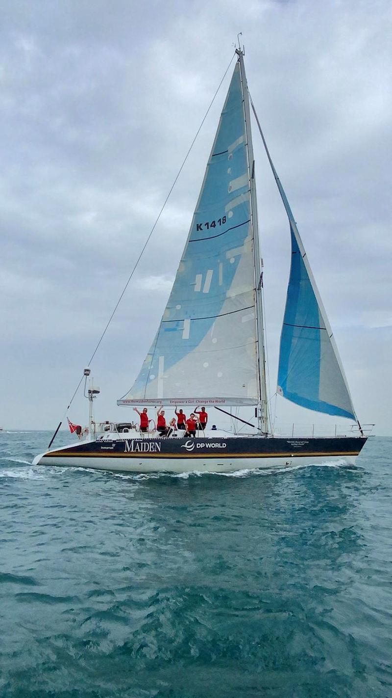 Maiden departs Dubai on the 2021-2024 World Tour photo copyright Mack Edwards / The Maiden Factor taken at Dubai Offshore Sailing Club and featuring the Classic Yachts class