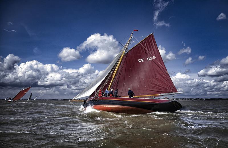 Oyster Smack CK 328 Sunbeam in full sail at Mersea Week photo copyright Chrissie Westgate taken at West Mersea Yacht Club and featuring the Classic Yachts class