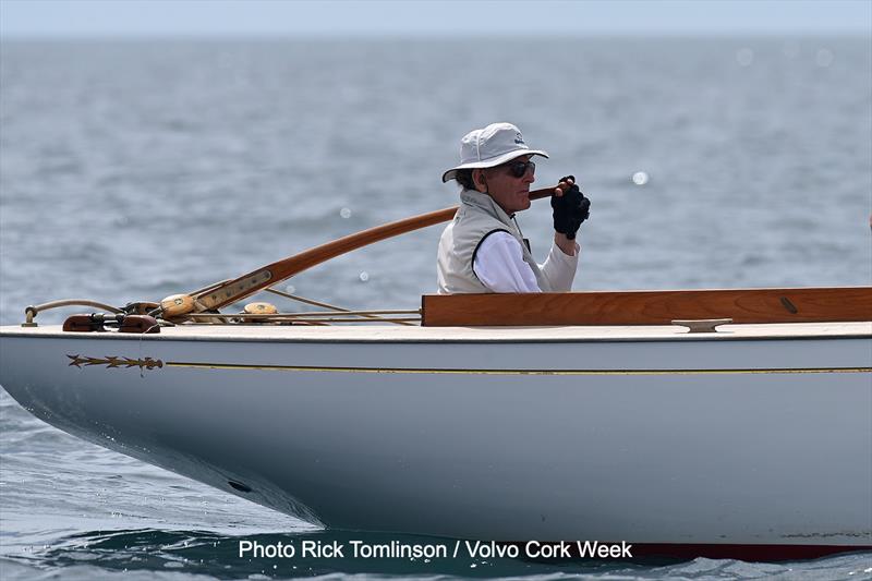 Harold Cudmore helming Jap, the Cork Harbour One Design, on day 1 of Volvo Cork Week 2022 photo copyright Rick Tomlinson / Volvo Cork Week taken at Royal Cork Yacht Club and featuring the Classic Yachts class