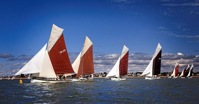 The Smack Start with Peace on the mark during Mersea Week 2022 photo copyright Chrissie Westgate taken at West Mersea Yacht Club and featuring the Classic Yachts class