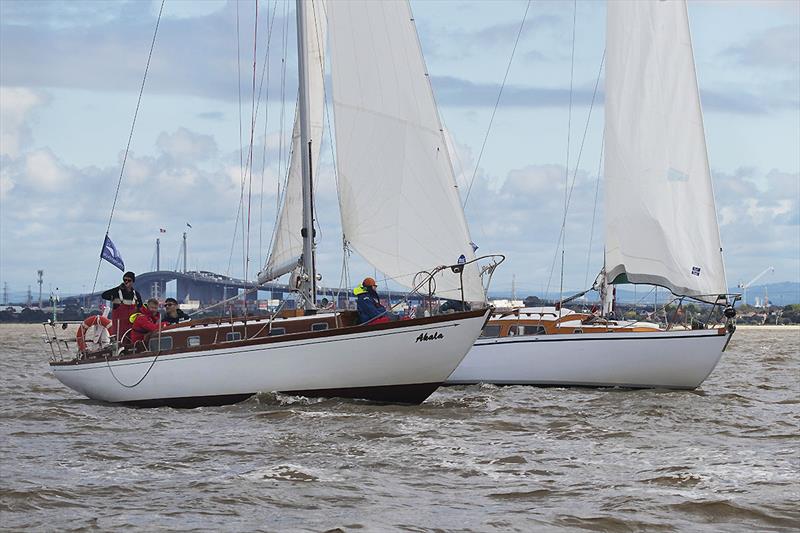 Akala skippered by David McNeice and Baranne skippered by Peter Jerabek are enjoying some of the lighter winds and sunshine the fleet had during the morning.  Akala had a great day on the water with two firsts in Division 3 photo copyright A. J. McKinnon taken at Royal Yacht Club of Victoria and featuring the Classic Yachts class