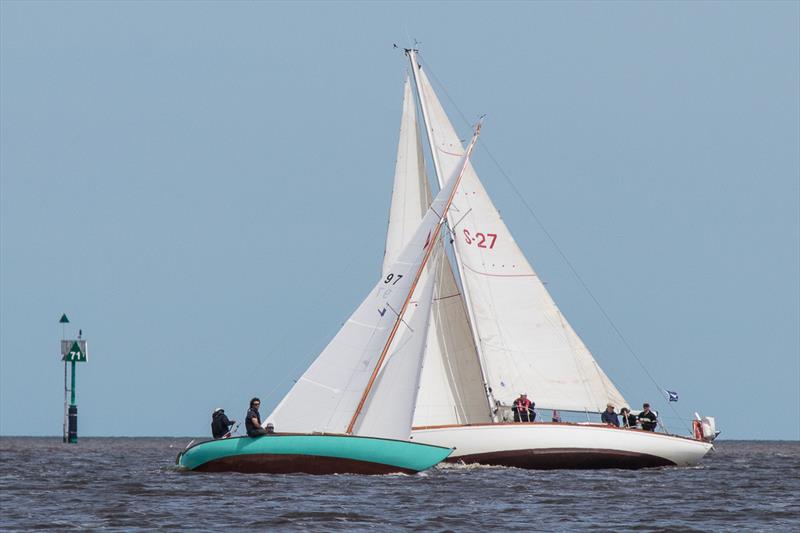 With a first and a second in today's racing, Yvonne (97) skippered by Dave Allen won Division 2. Akala skippered by David McNeice placed equal second with Baranne in Division 3 photo copyright A. J. McKinnon taken at Royal Yacht Club of Victoria and featuring the Classic Yachts class