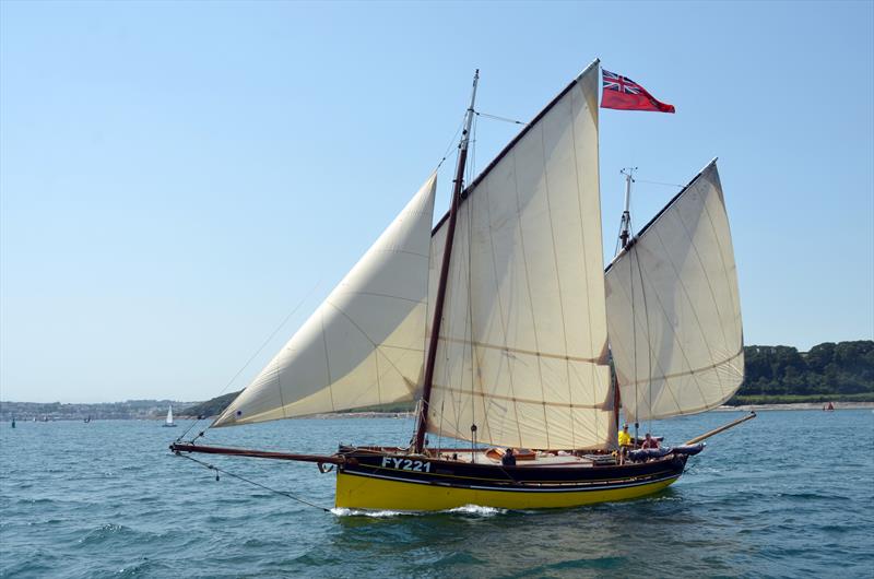 “Our Boys”, a Looe lugger built in 1904, racing in Falmouth Classics in June 2022. Placed fifth in the West Country Classic Series, she was the oldest participating vessel and the only ex working boat photo copyright Jan Pentreath taken at Saltash Sailing Club and featuring the Classic Yachts class