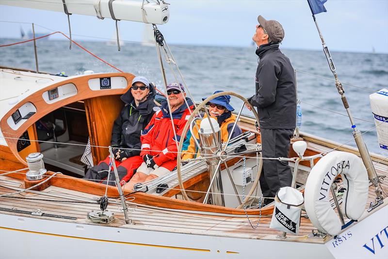 Happy faces aboard Vittoria - Alan Reece at the helm - Festival of Sails - photo © Salty Dingo