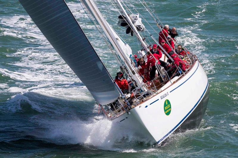 Furthest travelled? Paddy and Keith Broughton's Kialoa II is being sailed all the way from Sydney, Australia to compete in the Rolex Fastnet Race in July photo copyright Rolex / Carlo Borlenghi taken at Royal Ocean Racing Club and featuring the Classic Yachts class