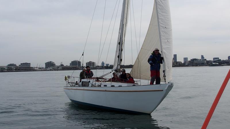 Wanita going for the Race 9 start line photo copyright Classic Yacht Association of Australia taken at Royal Melbourne Yacht Squadron and featuring the Classic Yachts class