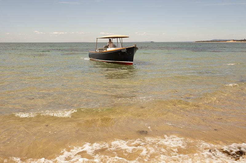 Ideal for beach landings - Kooyong 28 Walkaround photo copyright The Wooden Boatshop taken at Sorrento Sailing Couta Boat Club and featuring the Classic Yachts class