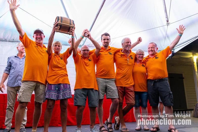 The crew of Arro of Penryn won the Kenny Coombs Memorial Award for the spirit of the regatta - 2025 Antigua Classic Yacht Regatta - photo © Tim Wright / Photoaction.com
