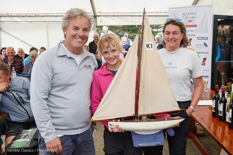 The Armstrong family presented with the the Kismet Trophy - 10th Hamble Classics Regatta - photo © Paul Wyeth / www.pwpictures.com