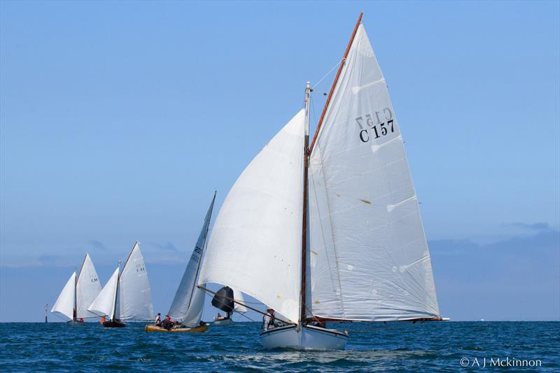 Morning Star, skippered by R Tucker, leading the fleet to the bottom mark. A first and a second in today's racing photo copyright A.J. McKinnon taken at Royal Yacht Club of Victoria and featuring the Classic Yachts class