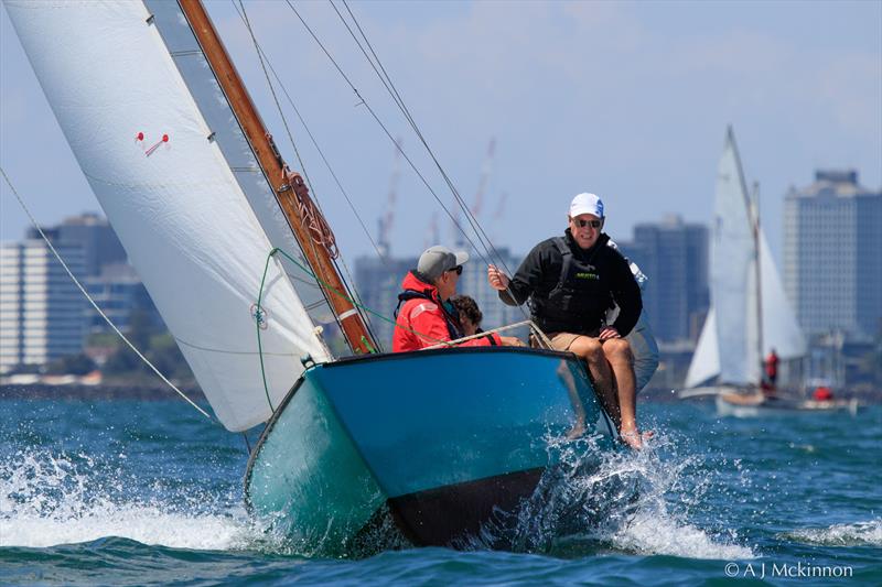 Yvonne on the way to the top mark, had a great day's racing photo copyright A.J. McKinnon taken at Royal Yacht Club of Victoria and featuring the Classic Yachts class
