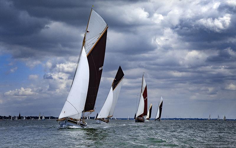 Smacks runner up MN69 Martha II leading a group at the 52nd annual Mersea Week photo copyright Chrissie Westgate taken at West Mersea Yacht Club and featuring the Classic Yachts class