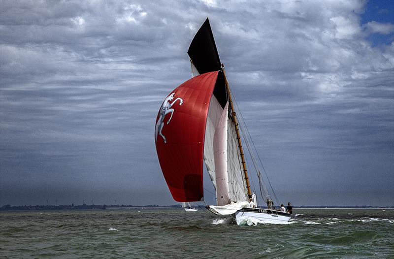 Storming along, the Smacks overall winner, the Kent based CK469 Yet at the 52nd annual Mersea Week photo copyright Chrissie Westgate taken at West Mersea Yacht Club and featuring the Classic Yachts class