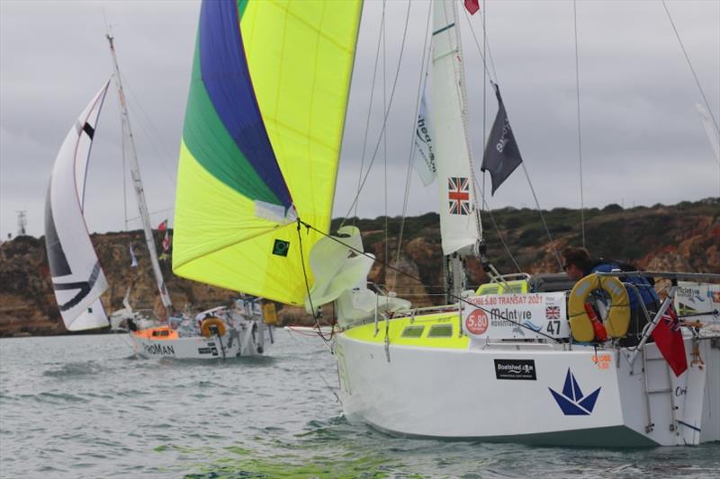 With less than 2000 NM to go, the sailors have completed one-third of the voyage. Picture taken on the first leg start day in Lagos photo copyright G580T taken at  and featuring the Class Mini 5.80 class