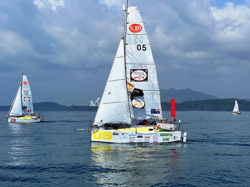Shortly after notifying fleet of a 13mtr log 60cm in diameter right in front of the advancing fleet Dan Turner reported more rubbish! “sailed through a patch of debris / rubbish in the ocean hitting quite a large log which managed to lodge itself on keel - photo © Don McIntyre / MGR2025