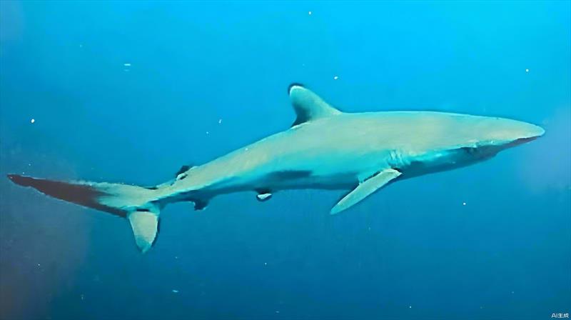 Christian Sauer went for a swim while becalmed and was joined by an Oceanic White Tip and then seven of his mates!!…not knowing about fearsome reputation of this type! TIP!…always swim with mask and remember this type, keep looking & get out if they visit - photo © Christian Sauer / MGR2025