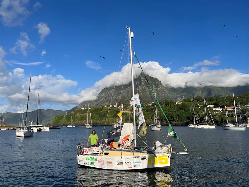 Dan Turner really enjoyed this voyage from Panama as living one of life's dreams in a boat he built himself, but the past few weeks the dream was all about Marquesas …finally after 35 days – Paradise! photo copyright Frieda Fennell taken at  and featuring the Class Mini 5.80 class