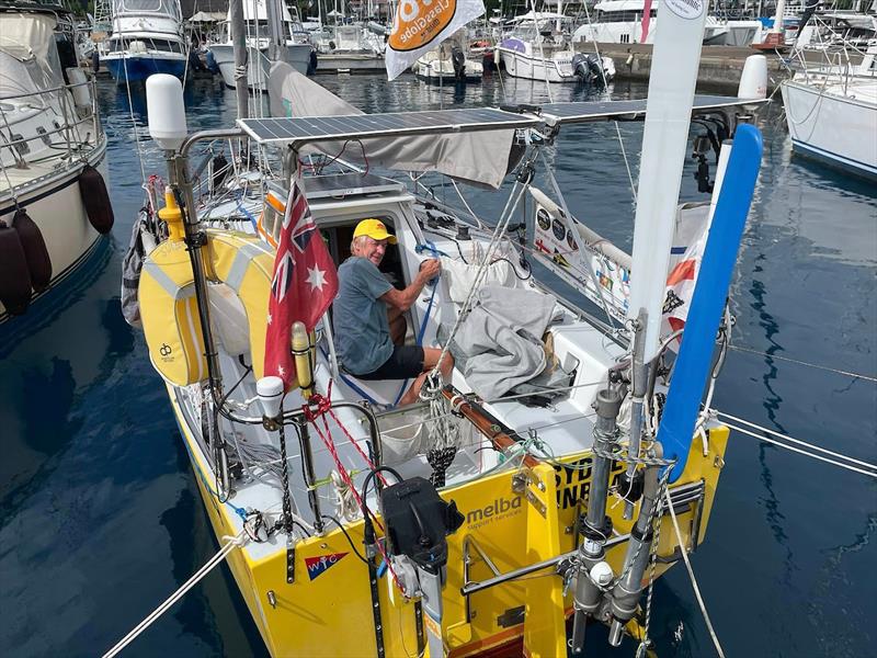 Aussie Eric Marsh (SUNBEAR) looking forward to the next section to TONGA with his ALMA GLOBE 580 all set to go... - photo © Eric Marsh / MGR2025