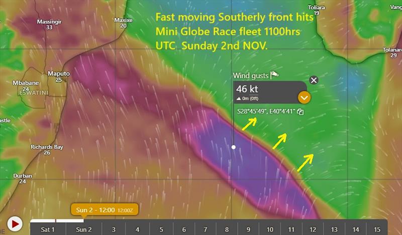 Fast moving  Southerly fronts hits Mini Globe Race fleet - photo © McIntyre Mini Globe Race
