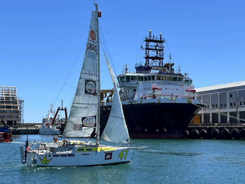 Keri Harris sailed off the marina and out of the harbour to the start line refusing to use the engine. In the rules of the MGR, the 1000 watt engines can be run on the course, but with limited battery capacity they cannot get far - photo © Don McIntyre / MGR2025