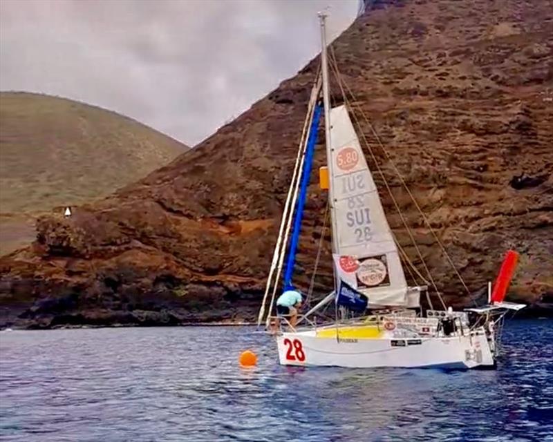 Renaud arrived St Helena and anchored safely. Later, Eric fought a stubborn anchor in deep water and needed a diver to re-set it. Two boats even dragged nearly half a mile. Thankfully, the Saint Helena YC had laid new moorings—huge relief for everyone - photo © Saint Helena Yacht Club